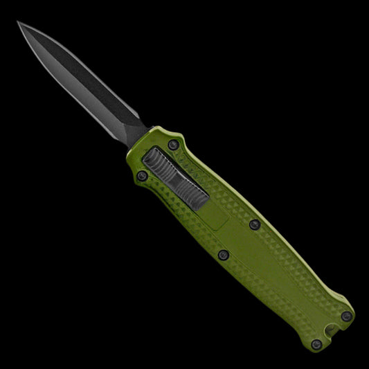 Green Automatic OTF Knife - Double Edge Blade