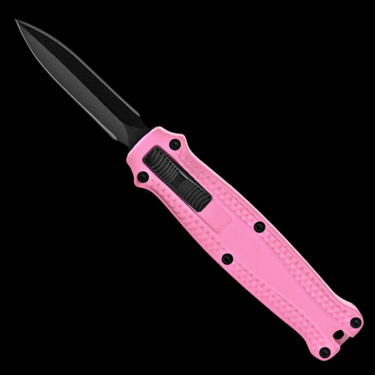 Pink Automatic OTF Knife - Double Edge Blade