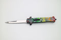 Marijuana Flag OTF Stiletto Knife