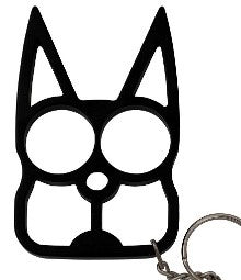 Black Metal Cat Knuckles Self Defense Keychain