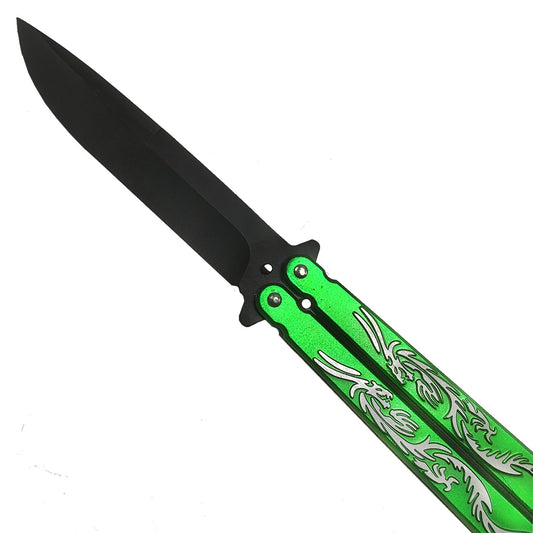 CS Tactical Edge "Green Twin Dragons" Butterfly Knife