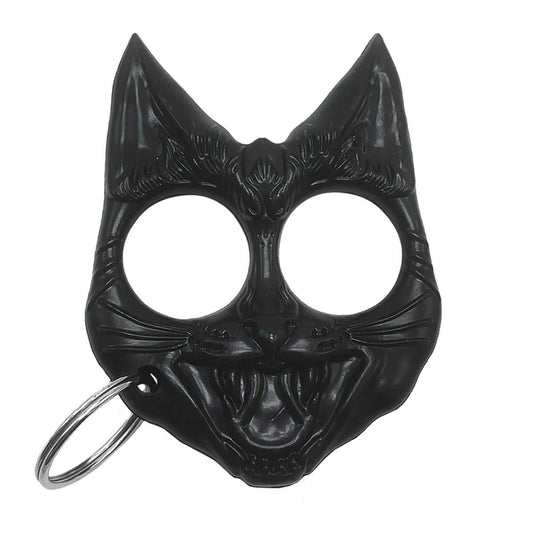 ABS Plastic Self Defense Black Cat Keychain All Products brassknuckle