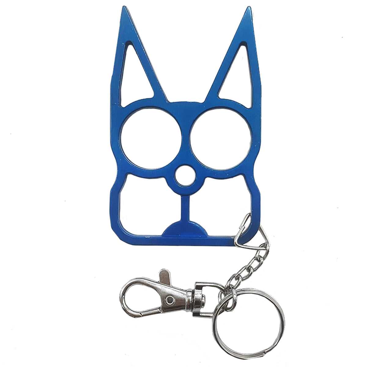 Blue Metal Cat Knuckles Self Defense Keychain All Products 