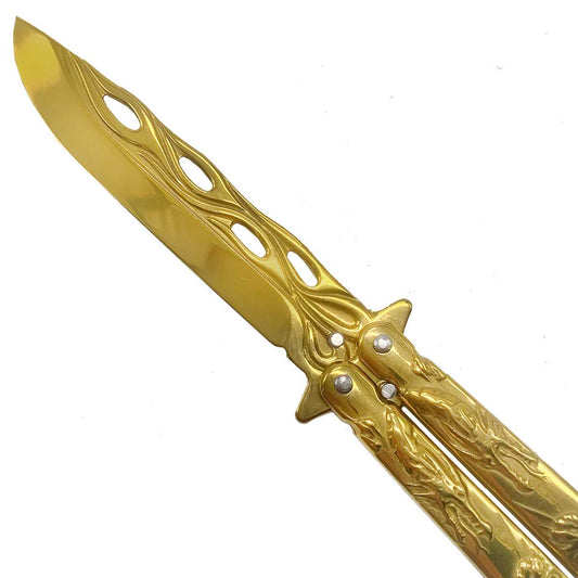 CS Tactical Edge "Aurum" Butterfly Knife - Butterfly Knives 